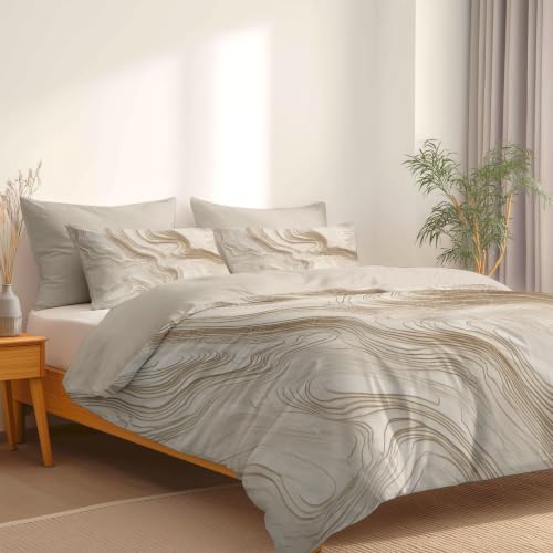 Housse de couette 240x260 respirante et infroissable en microfibre brossée - 5