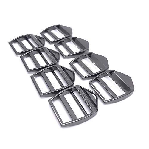 Ladder Lock Slider Buckles 1 inch 12 packs 25mm Strap Buckles Zinc Alloy Tri Glide Adjustable Buckle Slides Rhombus Webbing Strap Release Metal Buckle Fasteners Strap Accessories for Backpack Gunmetal