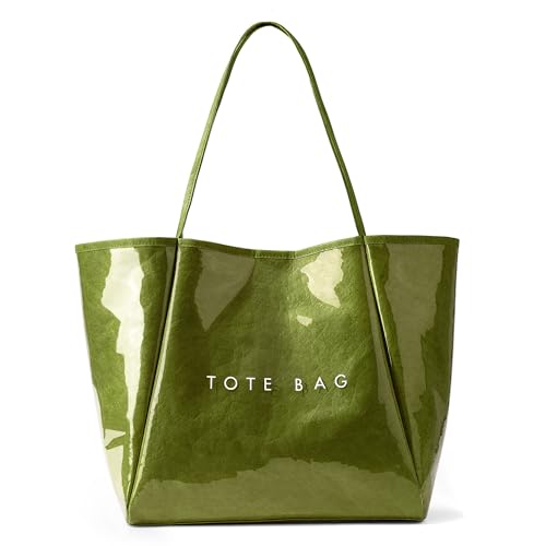 Image of KALIDI PVC Tote Women Weekender Bag Large Shopper Handbag Oversize Shoulder Travel Purse