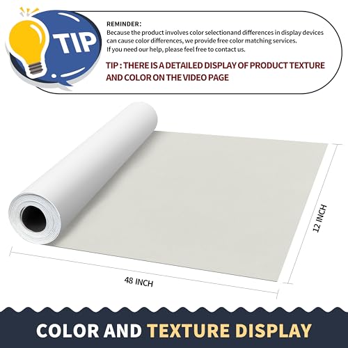 Image of ONine Leather Repair Patch, Leather Repair Tape, 12 x 48 Inches Self-Adhesive Couch Patch, Waterproof, Wear-Resistant, for Furniture, Drivers Seat, Sofas, Car Seats（White)