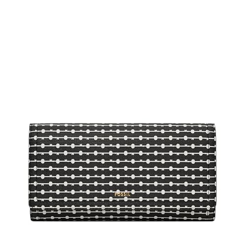 Image of Fossil Women's Logan Leather Wallet RFID Blocking Flap Clutch Organizer