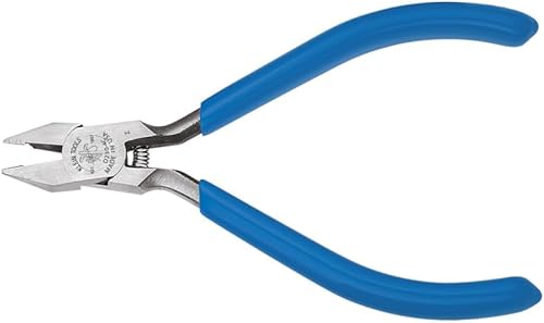 Klein Tools Alicates D230-4C, fabricados en EE. UU., Alicates electrónicos de corte diagonal con diseño semiempotrado para cortar alambre de cinta