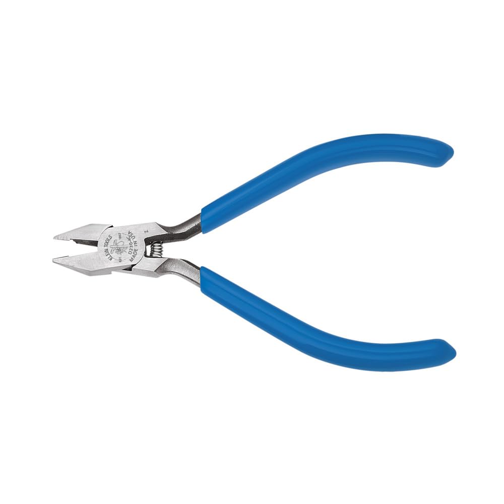 Klein Tools D230-4C Pliers, Made in USA, Midget Diagonal Cutting Electronics Pliers with Semi-Flush Design to Cut Nickel Ribbon Wire, 4-Inch