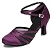 Minishion Women's Ribbon Knot Satin Ankle Wrap Latin Dance Shoes