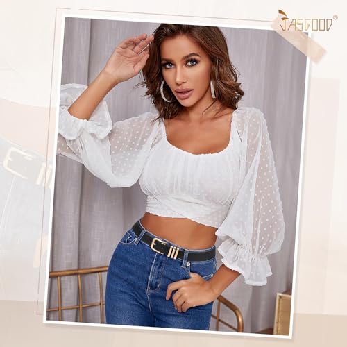 JASGOOD Women's Leather Belts Plus Size Fashion Ladies Waist Belt for Jeans Pants Dress with Metal Gold Buckle2