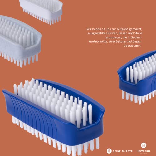 Foto von Nagelbürste 3er Set – Handbürste, Handwaschbürste, Nagelbürsten doppelseitig - Die ideale Waschbürste für Fingernägel, Hände und Füsse – Handbürsten Made in Germany (Blau/Weiß/Hellgrau)