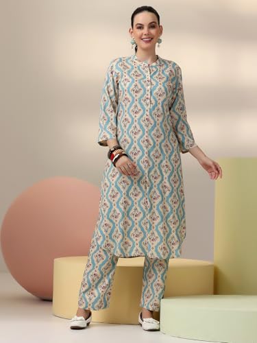 Image of Libas Womens Printed Rayon Co ord Set for Women | daily wear | casual wear | office wear