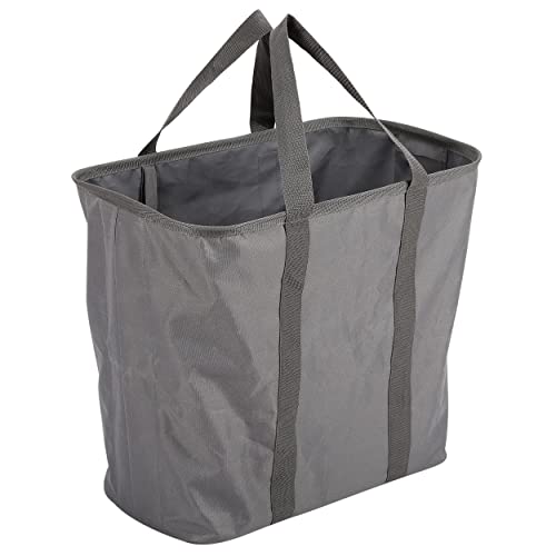 Image of BIRDROCK HOME Collapsible Laundry Basket Caddy - Grey - Foldable Tote Bag for Dirty Clothes - Strong Handles - Durable Fabric - Water Resistant - Lightweight