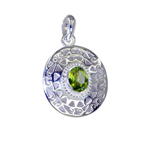 Pendentif péridot vert argent tribal 1.5in le bijou ethnique qui ne ternit pas