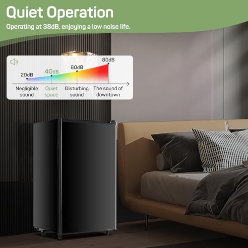 Zibbizo TT-0911-XIBIXI-HEI Upgraded Mini Fridge For Bedroom 3.2 Cu.Ft Small Refrigerator thumb #5