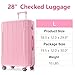 AnoYishev 28 Inch Luggage with Spinner Wheels, ABS Lightweight Hard Shell Suitcases, Expandable Checked Luggage with TSA Lock for Travel Woman Men (Pink)