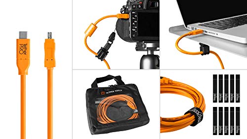 🔥 Crazy Deals Starter Tethering Kit w/TetherPro USB 2.0 to Mini-B 8-Pin Cable, 15' (4.6m), High-Visibility Orange