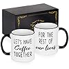 Maustic lets have coffee together for the rest of our lives coffee mugs set engagement wedding newlywed gifts for couples his and hers mr and mrs gifts bridal shower gifts 11 oz  urban country home decor