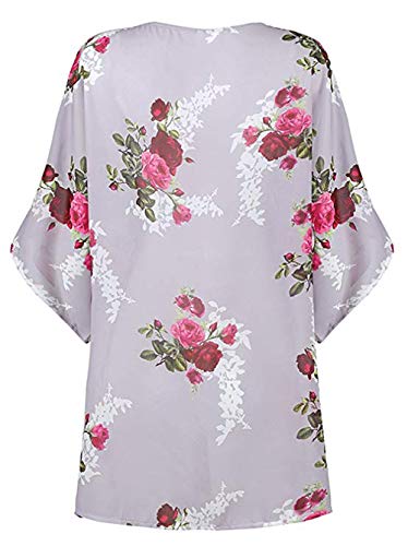 Image of CASURESS Women's Cardigan-Sheer Kimono Loose Summer Floral Print Cover Ups