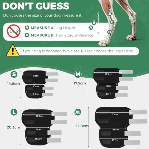 OHCOZZY Hinterbeinbandage für Hunde 2 Einheiten mit reflektierenden Riemen, leckschutz Hund hinterbein, Hundebandagen für Wickel Wunde Verletzung und Verstauchung Heilung,XL