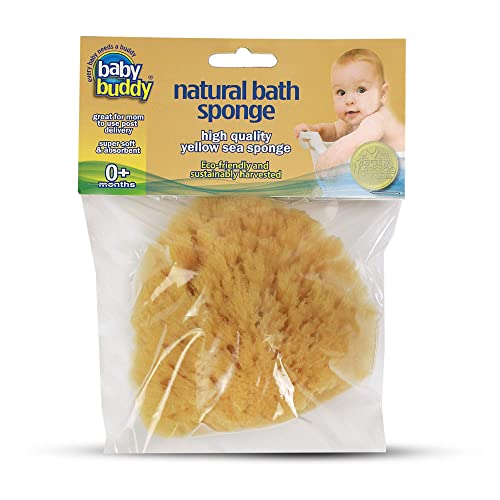Image of Baby Buddy Natural Yellow Sea Sponge, Baby Bath Sponge, Soft on Tender Skin, Hypoallergenic, Yellow, 4in, 1 Count
