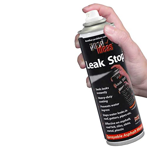 Mcklords Leak Stop Black Waterproof Spray - Instant Leak Sealer for Pipes, Drains, Windows & Roofs - Silicone/Polyurethane - Ideal for Metal, Plastic, Glass - Waterproof - Sealant