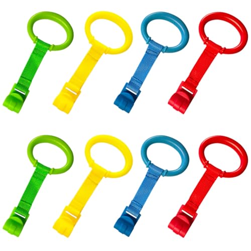 Baby Pull up Rings,playpen Accessories,Baby Toddler Walking Assistant Pull up Ring，playpen Pull up Rings，Strengthen Muscles,Perfect for Early Standing Practice, Boost Baby's First Steps!8PCS 4Colors