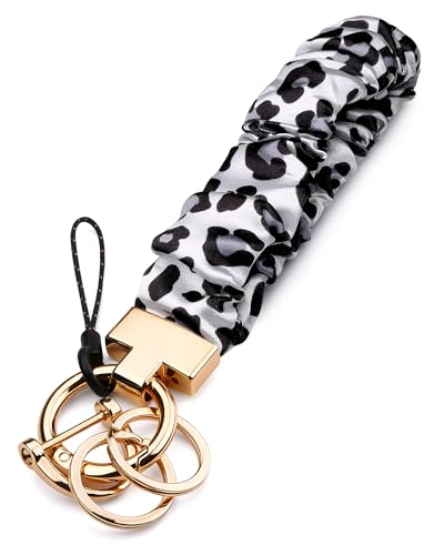 Handlein Scrunchie Keychain Wristlet, Cute Stretch Key Chain for Women