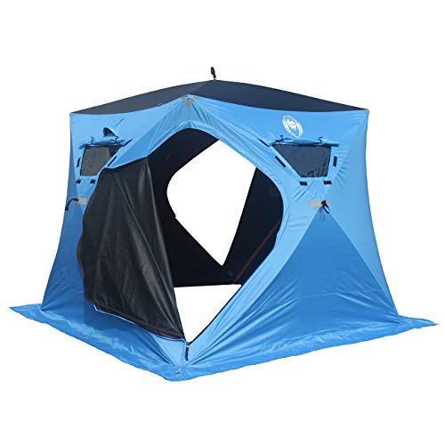 Nordic Legend 4 Person Portable Ice Fishing Shelter with 2 Big Doors-Diamond Door