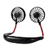 Hands-Free Neckband Fan,Hand Free Personal Fan,Headphone Design Wearable Portable USB Rechargeable Neckband Mini Fan (3 Speeds, 5-10 Working Hours) Black