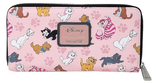 Loungefly Disney Cats Wallet Zip Around Clutch Faux Leather