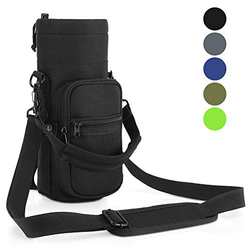 Barbarians Water Bottle Carrier, Bottle Pouch Holder with Adjustable Shoulder/Hand Strap 2 Pockets