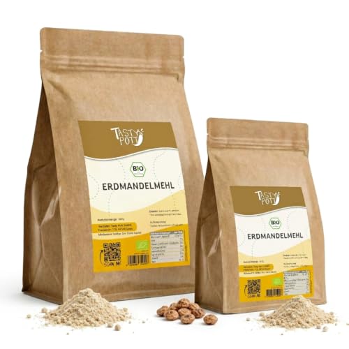 Tasty Pott Bio Erdmandelmehl I Mehl aus Erdmandeln I Nuss Geschmack I Vegane Küche I Zum Backen & Kochen I Ballaststoffreich I Im Beutel 1000g