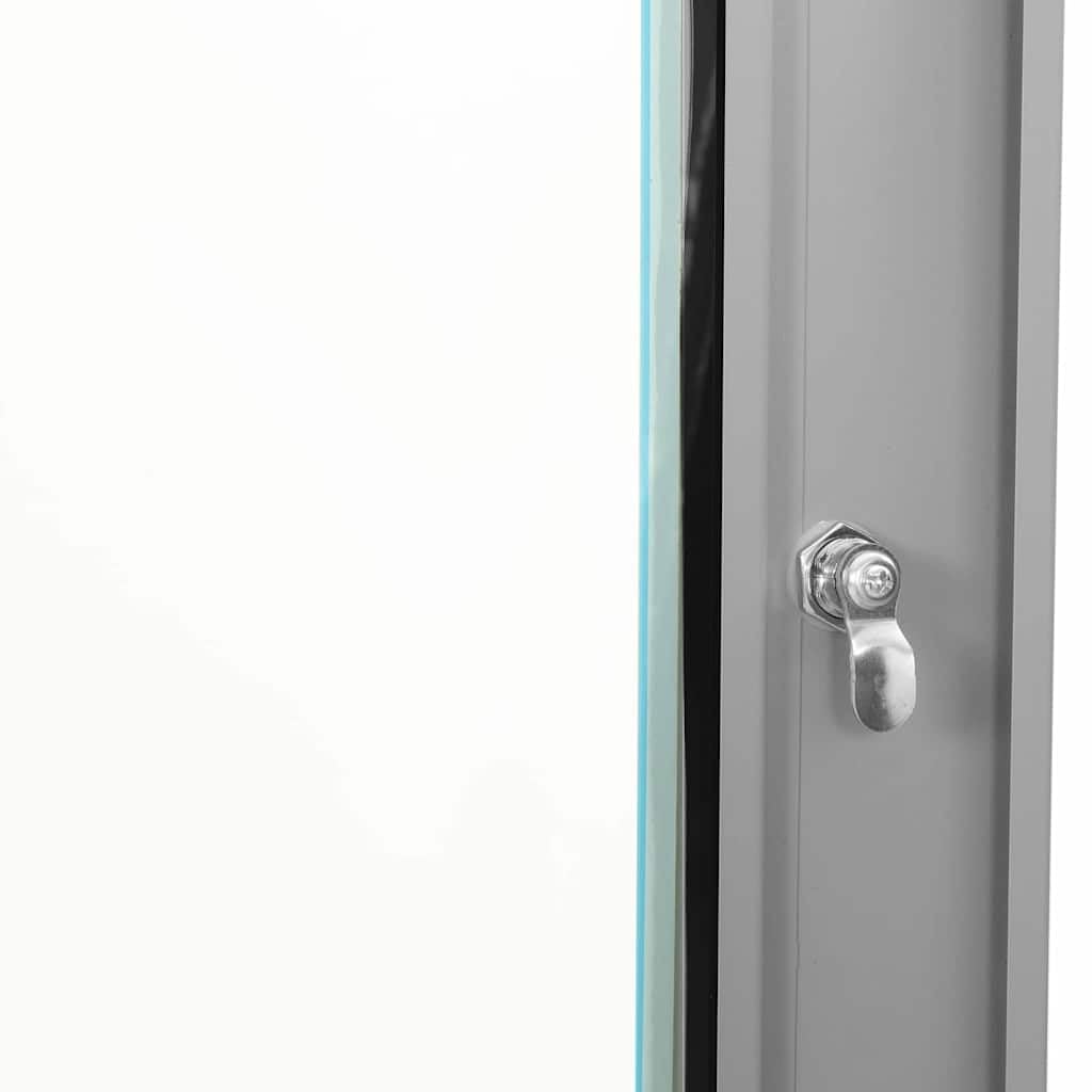 Armadio da parete per tecnologia di rete 53 x 45 x 21 cm, armadio server da parete in acciaio con anta in vetro di sicurezza, grigio