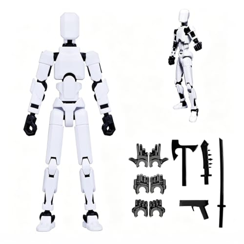 Image of (Assembly Completed) 2026 New Titan 13 Action Figure Set,Lucky Robot 13 Action Figures,Multi-Jointed Movable Action Figure,Nova 13 Figure for Collectors Desktop Decorations(a-White)