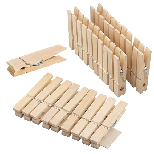 KUBDPQOR 30 Pinces à Linge en Bois Miniatures Non traité de 10 cm de Long, Pince à Linge en Bois Pince à Linge, Pinces à Linge en Bois pour Suspendre...