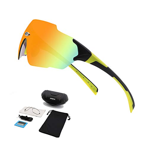 BangLong Gafas de sol Ciclismo, Gafas Deportivas, Gafas Polarizadas UV400 para Hombres y Mujeres, Gafas Ligeras para Motocicletas de Bicicleta , Adecuadas para Bicicletas, Correr, Pescar, Golf