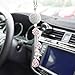 KHGUZ Bling Car Hanging, Crystal Rinestones Diamond Lucky Clover Auto Rear View Mirror Charm Ornament, Vehicle Interior Pendant Decoration Accessories, Universal for SUV Sedan Truck (Pink)
