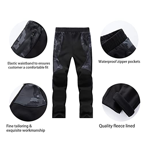 Wulful Kids Waterproof Snow Ski Pants Boys Girls Outdoor Winter Fleece Hiking Insulated Snowboard Pants thumb #3