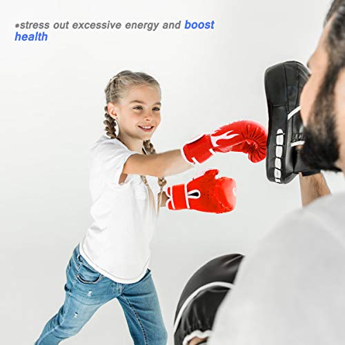 Image of GROOFOO Kids Boxing Gloves for Child Punching Bag Sparring Training, 4oz 6oz fit 3 to 14 Years (Red, 4 Oz)