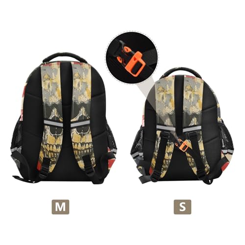 Skull American Flag 4th Of July Backpack for Kids 8-14 Years Boys Girls School Bookbag Daypack M 202b54963
