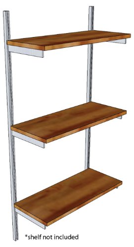 Iss Designs Shelving Hardware System For 3 Rows Of 10-Inch Deep Shelves, 48-Inch Vertical Simple Standards #TOP1