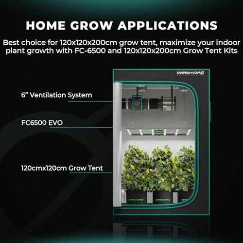 MARS HYDRO FC6500 730W Samsung LM301H EVO LED Grow Light 5x5, 1530Pcs Diodes with Smart Control Function, 730W Full Spectrum Foldable Dimmable Daisy Chain Grow Lights Bar for Indoor Growing by MARS HYDRO - Image 6