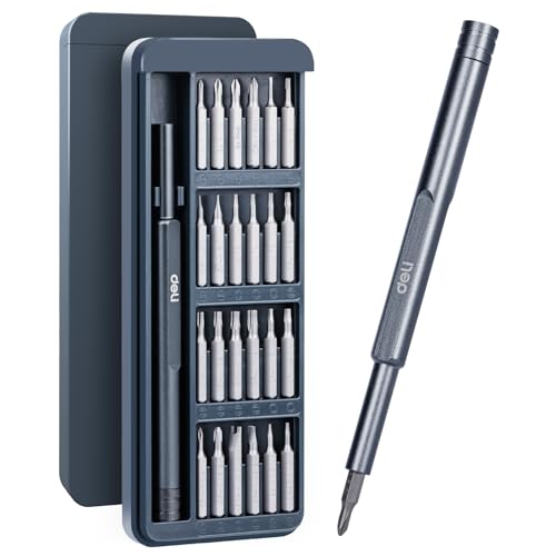 Deli 25-in-1 Precision Screwdriver Sets Magnetic Mini Repair Tool Kit for Home, DIY, Computer, Controller, Glasses, Drone, Watch, Phone, Pad, Switch, PS5, XBOX, Macbook, Electronic. Gift for man.