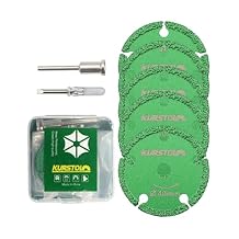 Diamond Rotary Tool Cut-Off Wheels - 5pcs 1-9/16 Inch40mm Metal Cutting disc for Rotary Tool Accessories with 1pc 1/8 Mandrel for Metal, Iron Pipe, Iron Sheet, Bolts, Screws
