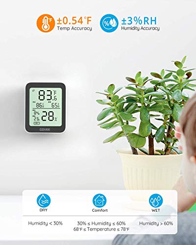Govee Hygrometer Thermomètre 2 Pack, compteur d'humidité Bluetooth intérieur avec APP Alertes, Thermomètre de chambre avec grand LCD Affichage, Max Les archives de Min, 2-Year Exportation de stockage de données