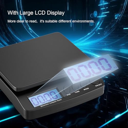 Anesty Digitale Paketwaage bis 30 kg, Briefwaage Plattformwaage Postwaage in 1g Schritten mit Zähl-, Tara- und Hold-Funktion für Geschäften/Küchen/Haus/Lager