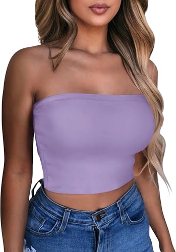 Image of Summer Tube Tops Basic Crop Tops for Women Strapless Tank Casual Tunics Sexy Short Shirts 2026