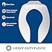 Bemis 9400SSC Commercial Open Front Plastic Toilet Seat, Heavy Duty Slow Close Industrial Seat without Lid, Secure Installation, Made in USA, Elongated, White