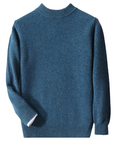 Men’S Casual Pullover Sweater Thick Solid Long Sleeve Warm Wool Blend Knit Jumper Top