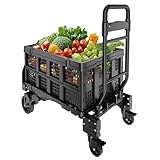 2-In-1 Sackkarre Klappbar und Transportwagen,Sackkarre mit Verstellbarer Griff...