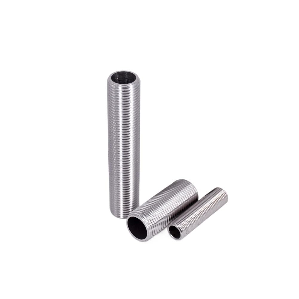 AARTERZZA 1PC 3/8" BSPP Male x 75mm 304 Stainless Full Thread Nipple Barrel Pipe Fitting Water Tank
