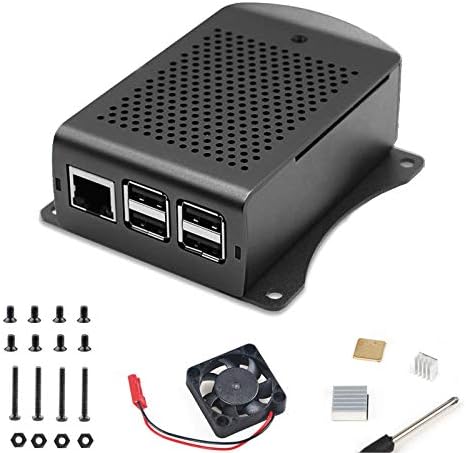 MakerFocus Raspberry Pi Case with Fan, Raspberry Pi 3B+ Aluminum Alloy Case with Heatsink and Screw Driver for RPi 3B+, RPi 3/2, RPi B