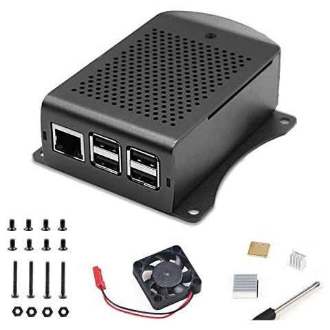 MakerFocus Raspberry Pi Case with Fan, Raspberry Pi 3B+ Aluminum Alloy Case with Heatsink and Screw Driver for RPi 3B+, RPi 3/2, RPi B Cover