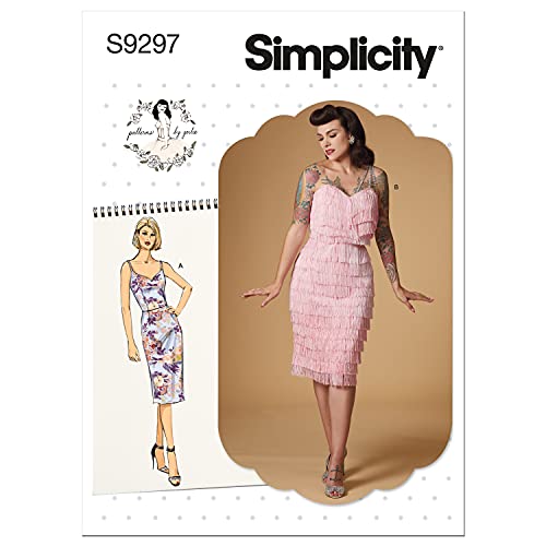 Simplicity Misses' Close-Fitting Dress Packet, Code 9297 Sewing Pattern, Sizes 14-22, White